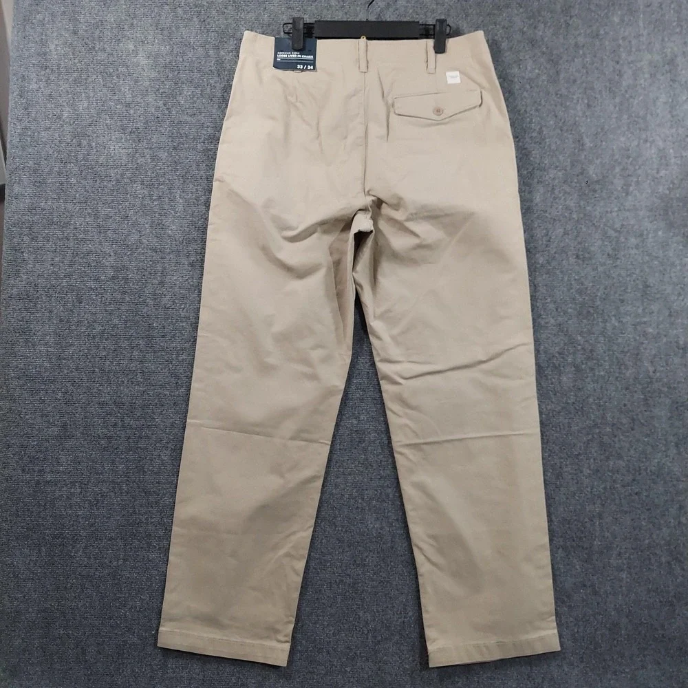 American Eagle Pants Mens Fits 33x32 Beige Loose‎ Lived-In Khakis Flex Stretch